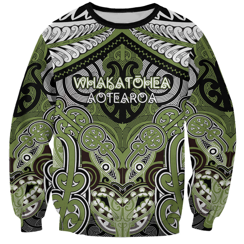 Aotearoa Iwi Whakatohea Personalised Sweatshirt Maori Kowhaiwhai Pattern
