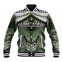 Aotearoa Iwi Ngati Awa Personalised Baseball Jacket Maori Kowhaiwhai Pattern LT19 Unisex Green - Polynesian Pride