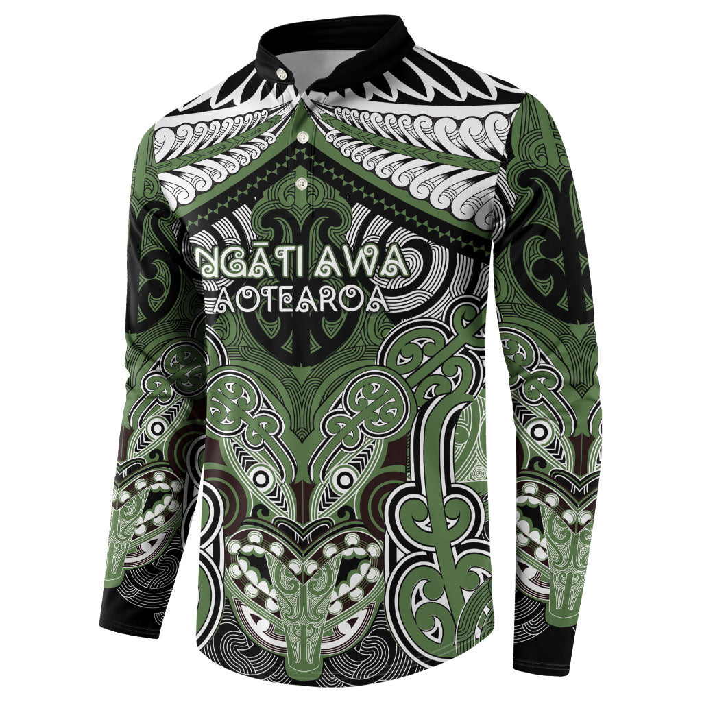 Aotearoa Iwi Ngati Awa Personalised Button Sweatshirt Maori Kowhaiwhai Pattern LT19 - Polynesian Pride