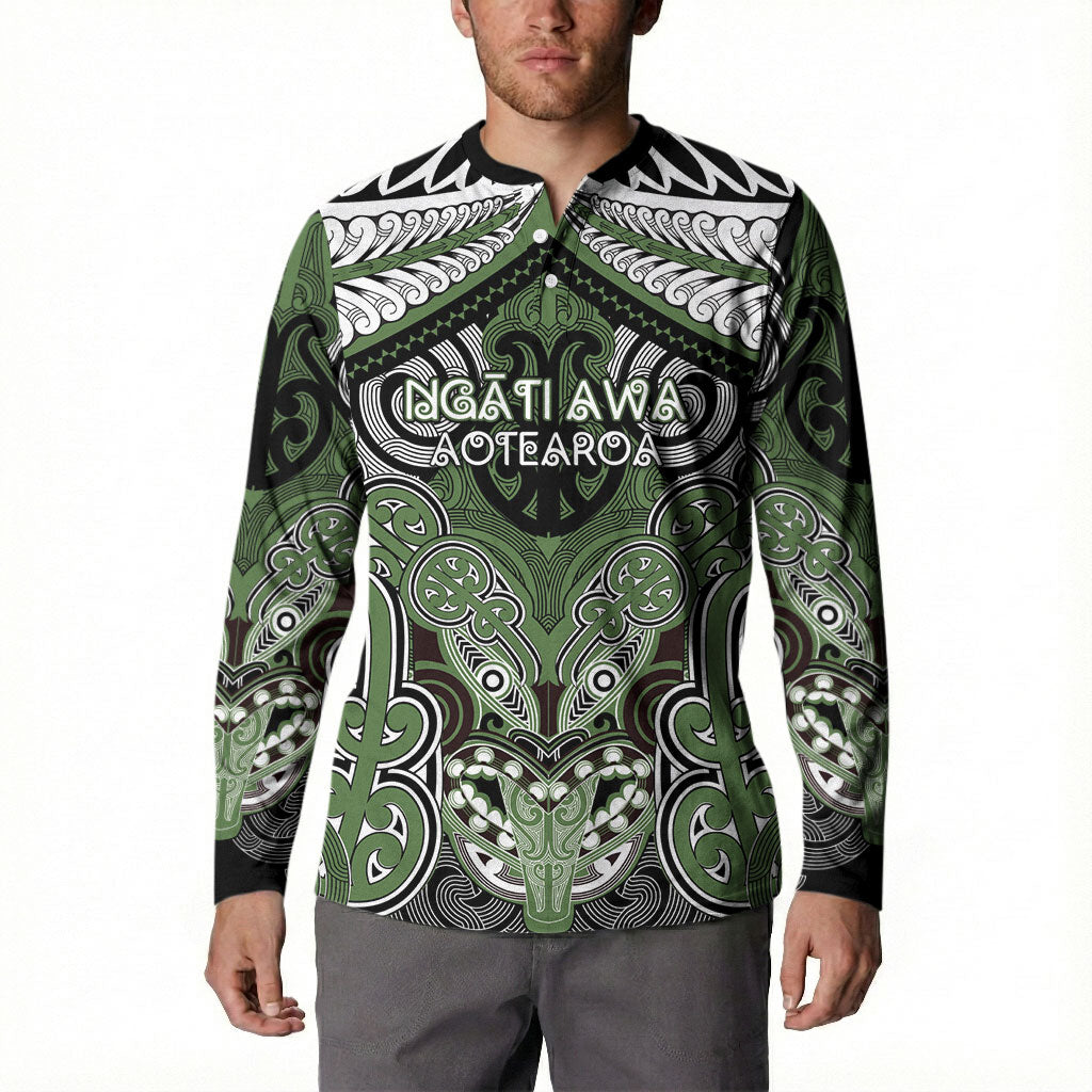 Aotearoa Iwi Ngati Awa Personalised Button Sweatshirt Maori Kowhaiwhai Pattern LT19 - Polynesian Pride
