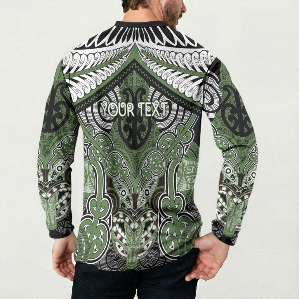 Aotearoa Iwi Ngati Awa Personalised Button Sweatshirt Maori Kowhaiwhai Pattern LT19 - Polynesian Pride