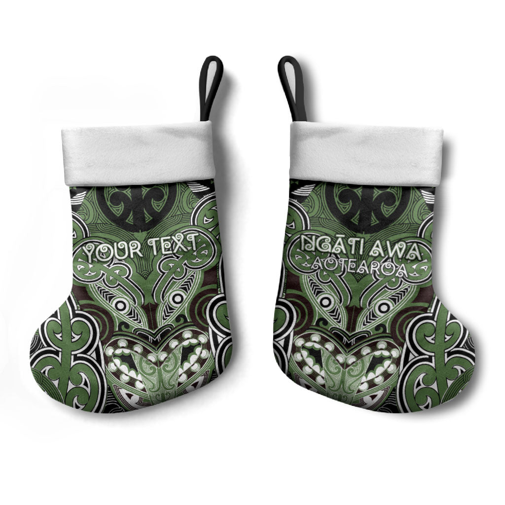 Aotearoa Iwi Ngati Awa Personalised Christmas Stocking Maori Kowhaiwhai Pattern