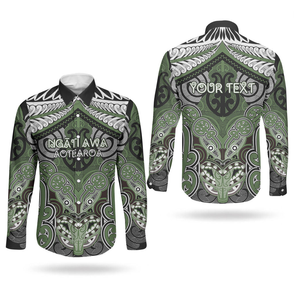Aotearoa Iwi Ngati Awa Personalised Couples Matching Short Sleeve Bodycon Dress and Long Sleeve Button Shirt Maori Kowhaiwhai Pattern
