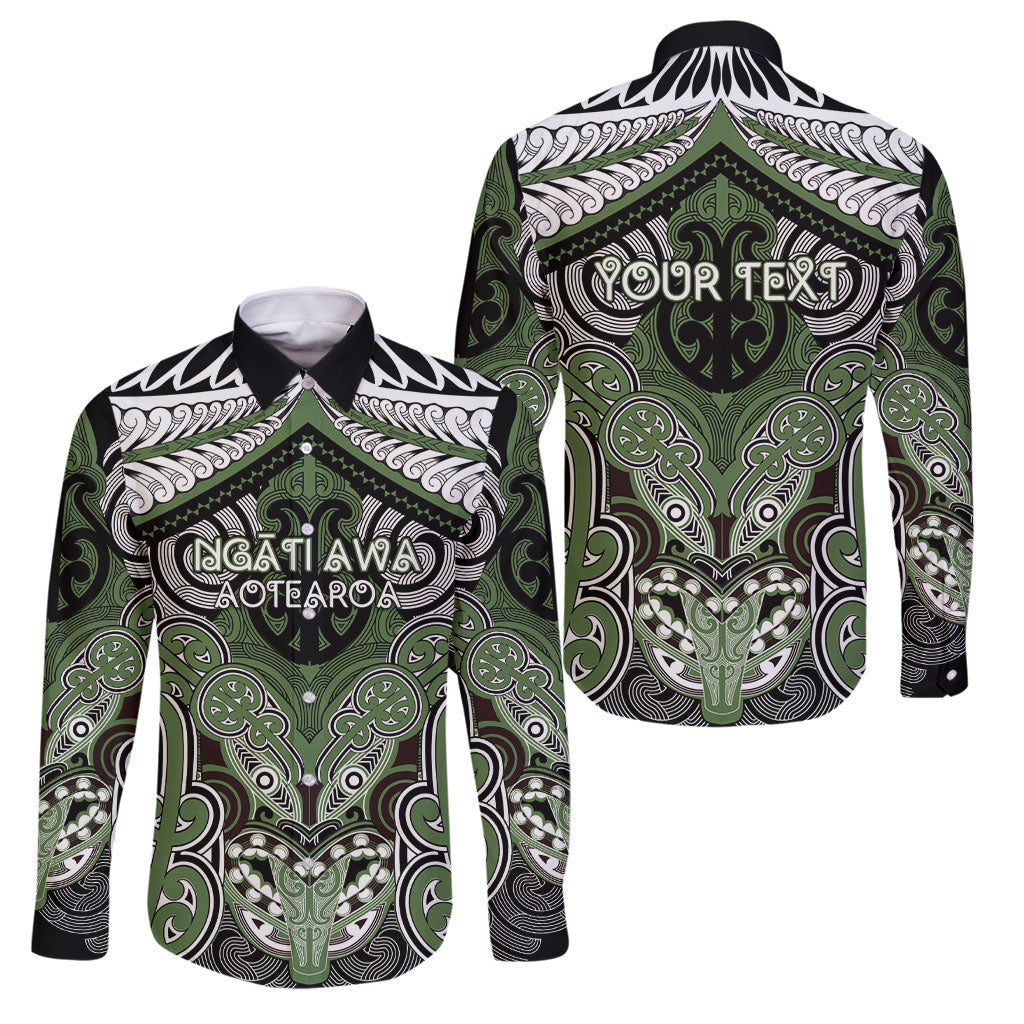 Aotearoa Iwi Ngati Awa Personalised Family Matching Long Sleeve Bodycon Dress and Hawaiian Shirt Maori Kowhaiwhai Pattern