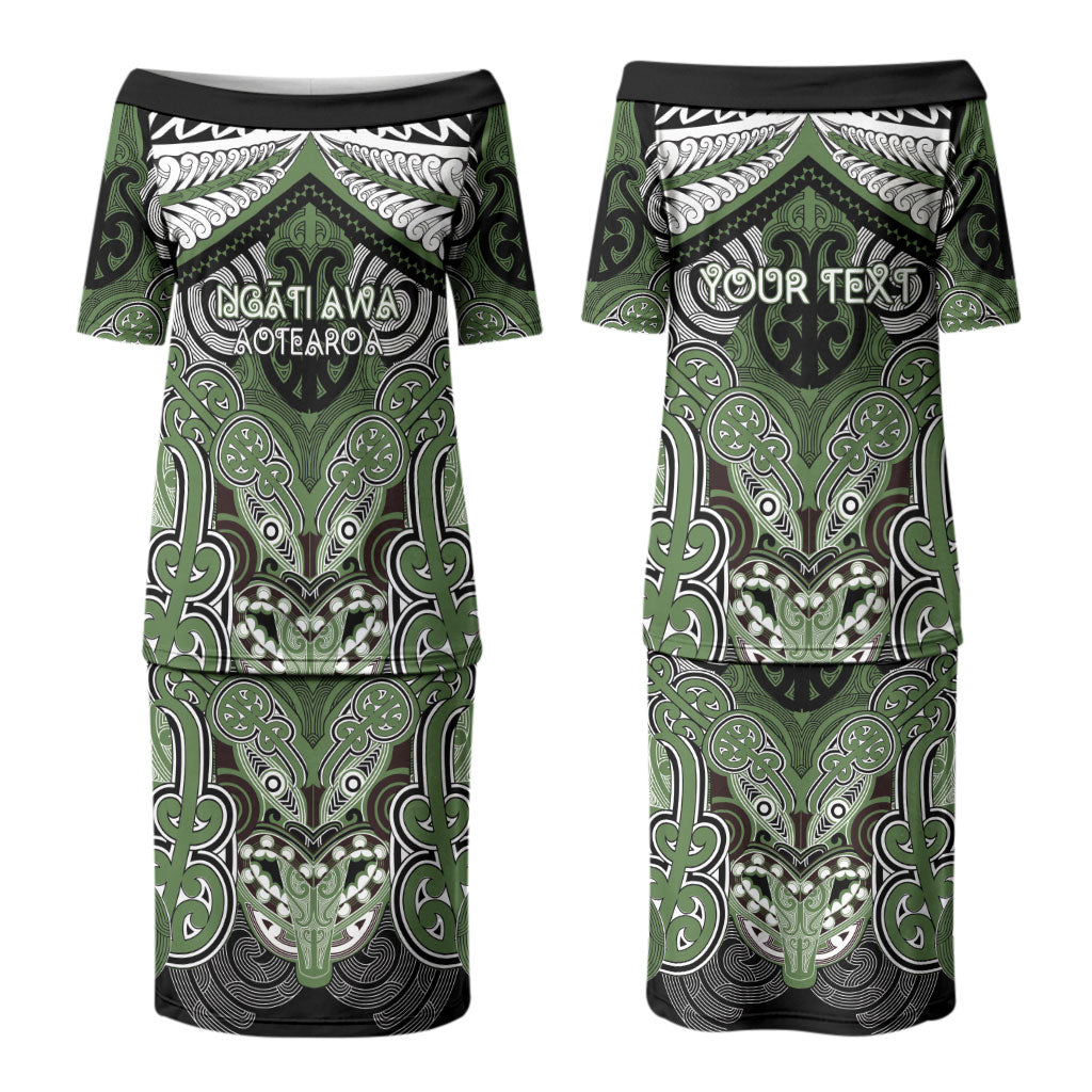 Aotearoa Iwi Ngati Awa Personalised Family Matching Puletasi and Hawaiian Shirt Maori Kowhaiwhai Pattern