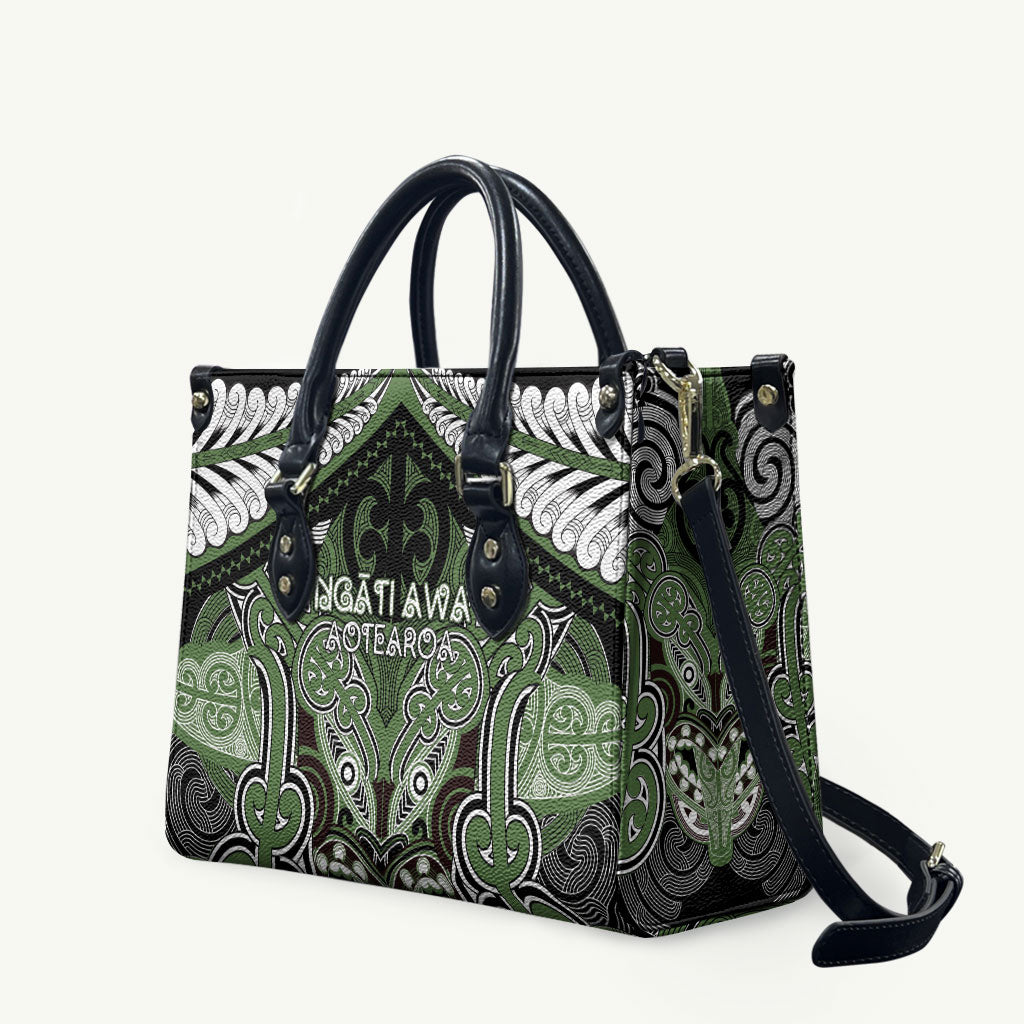 Aotearoa Iwi Ngati Awa Leather Bag Maori Kowhaiwhai Pattern