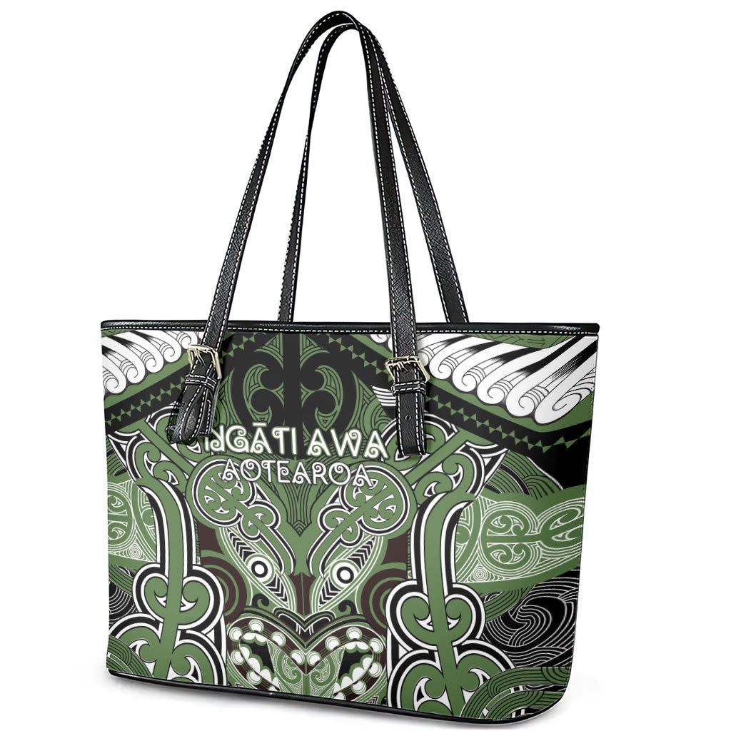 Aotearoa Iwi Ngati Awa Leather Tote Bag Maori Kowhaiwhai Pattern