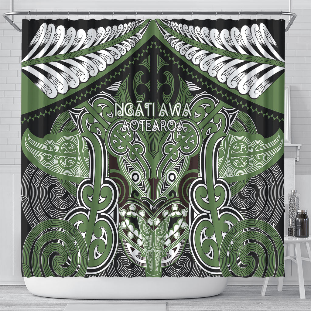 Aotearoa Iwi Ngati Awa Shower Curtain Maori Kowhaiwhai Pattern