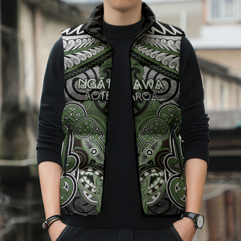 Aotearoa Iwi Ngati Awa Personalised Sleeveless Puffer Jacket Maori Kowhaiwhai Pattern