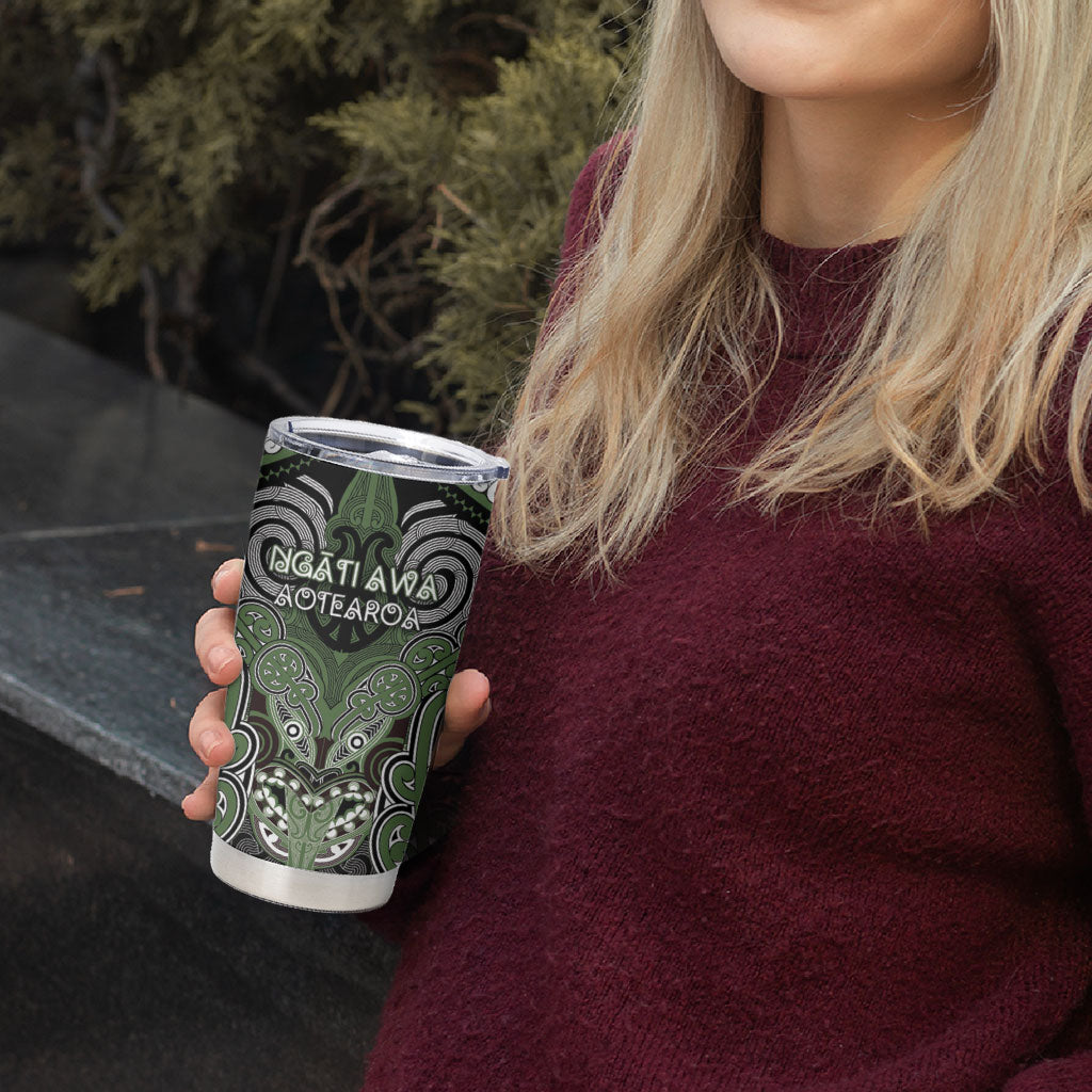 Aotearoa Iwi Ngati Awa Personalised Tumbler Cup Maori Kowhaiwhai Pattern