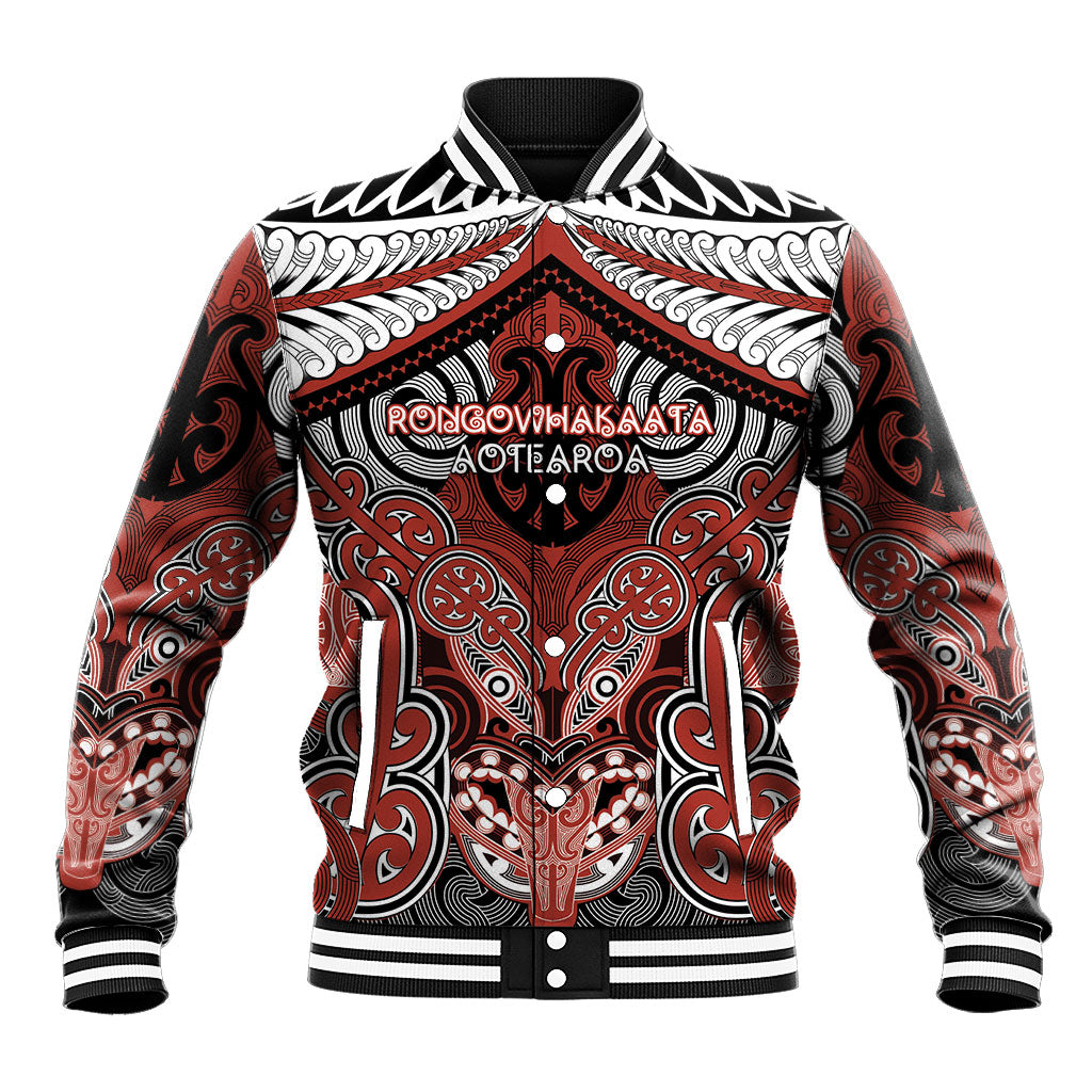 Aotearoa Iwi Rongowhakaata Personalised Baseball Jacket Maori Kowhaiwhai Pattern