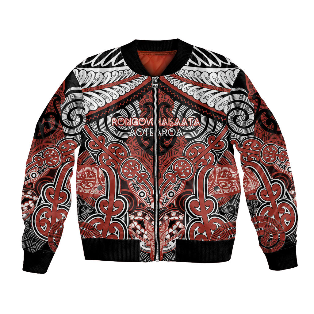 Aotearoa Iwi Rongowhakaata Personalised Bomber Jacket Maori Kowhaiwhai Pattern