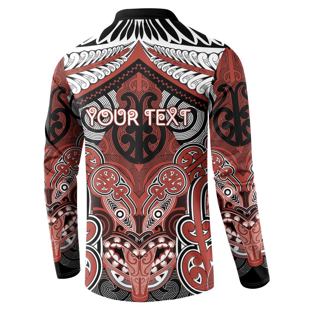 Aotearoa Iwi Rongowhakaata Personalised Button Sweatshirt Maori Kowhaiwhai Pattern