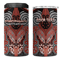 Aotearoa Iwi Rongowhakaata Personalised 4 in 1 Can Cooler Tumbler Maori Kowhaiwhai Pattern