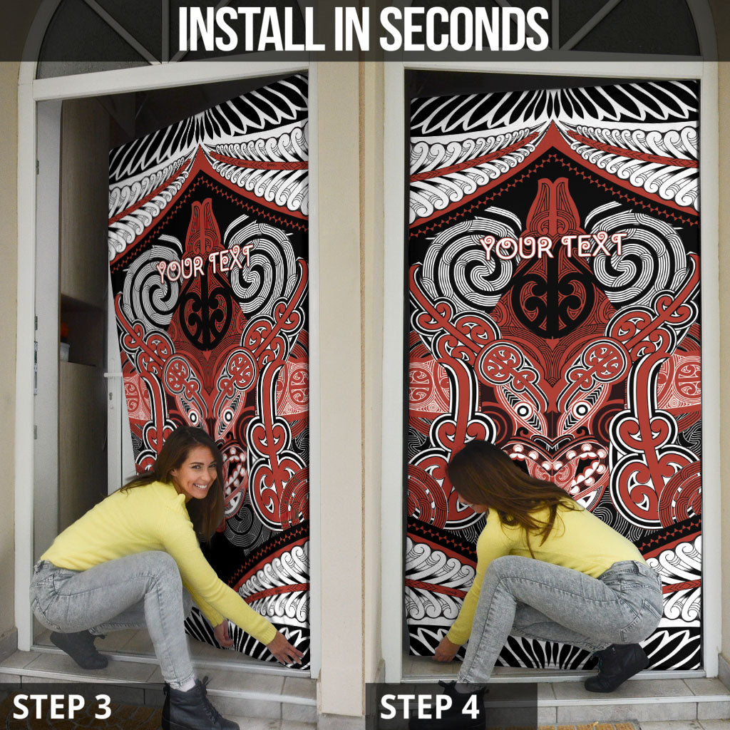 Aotearoa Iwi Rongowhakaata Personalised Door Cover Maori Kowhaiwhai Pattern