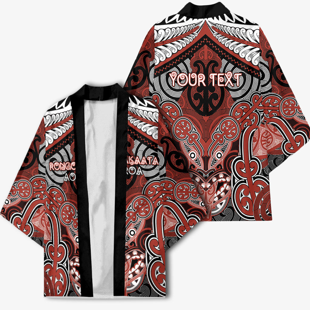 Aotearoa Iwi Rongowhakaata Personalised Kimono Maori Kowhaiwhai Pattern
