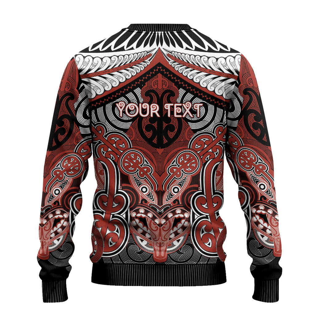 Aotearoa Iwi Rongowhakaata Personalised Ugly Christmas Sweater Maori Kowhaiwhai Pattern