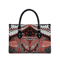 Aotearoa Iwi Rongowhakaata Leather Bag Maori Kowhaiwhai Pattern