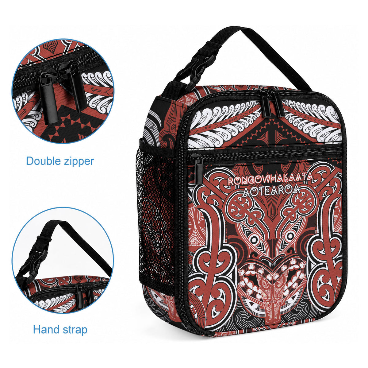 Aotearoa Iwi Rongowhakaata Lunch Bag Maori Kowhaiwhai Pattern