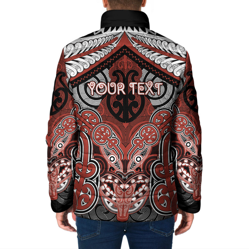 Aotearoa Iwi Rongowhakaata Personalised Padded Jacket Maori Kowhaiwhai Pattern