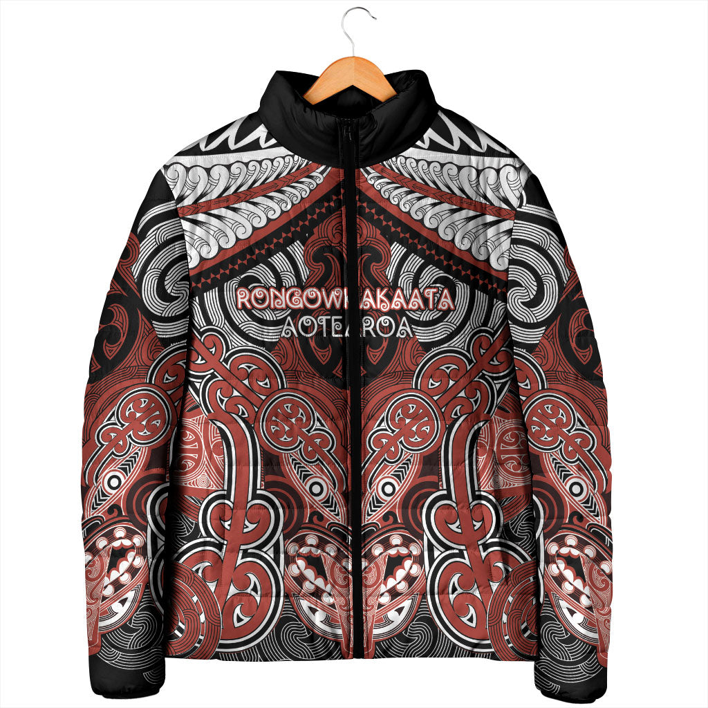 Aotearoa Iwi Rongowhakaata Personalised Padded Jacket Maori Kowhaiwhai Pattern