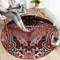 Aotearoa Iwi Rongowhakaata Round Carpet Maori Kowhaiwhai Pattern