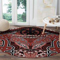 Aotearoa Iwi Rongowhakaata Round Carpet Maori Kowhaiwhai Pattern