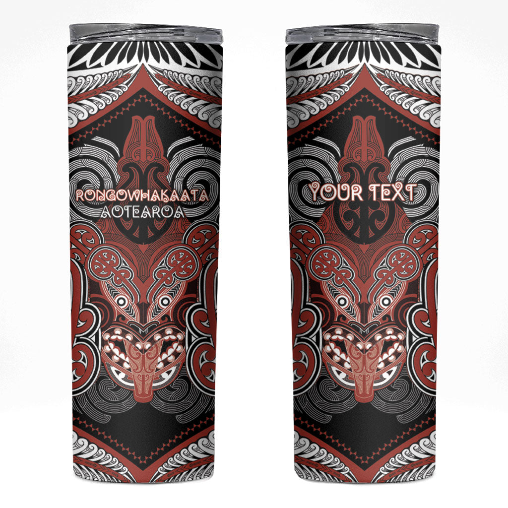 Aotearoa Iwi Rongowhakaata Personalised Skinny Tumbler Maori Kowhaiwhai Pattern