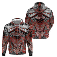 Aotearoa Iwi Rongowhakaata Personalised Zip Hoodie Maori Kowhaiwhai Pattern