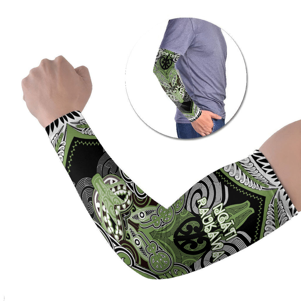 Aotearoa Iwi Ngati Raukawa Personalised Arm Sleeves Maori Kowhaiwhai Pattern