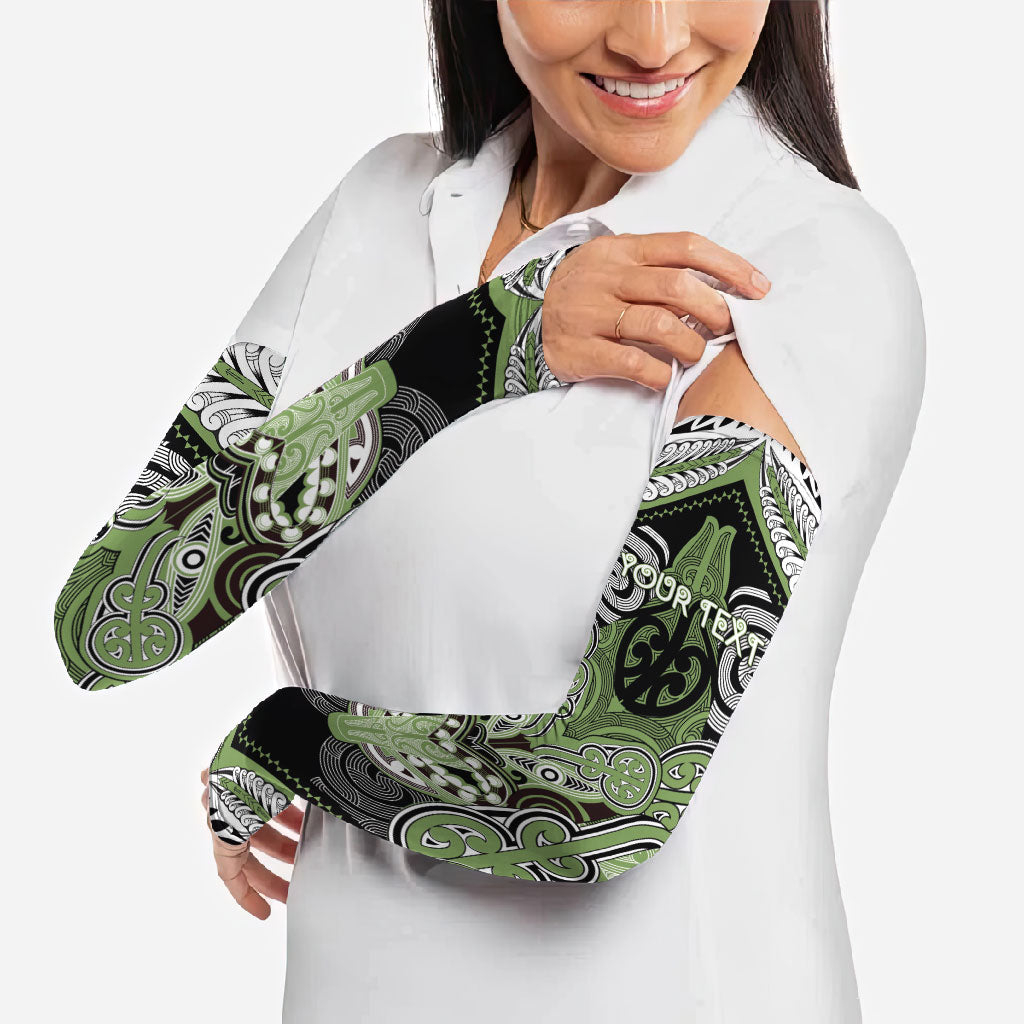 Aotearoa Iwi Ngati Raukawa Personalised Arm Sleeves Maori Kowhaiwhai Pattern