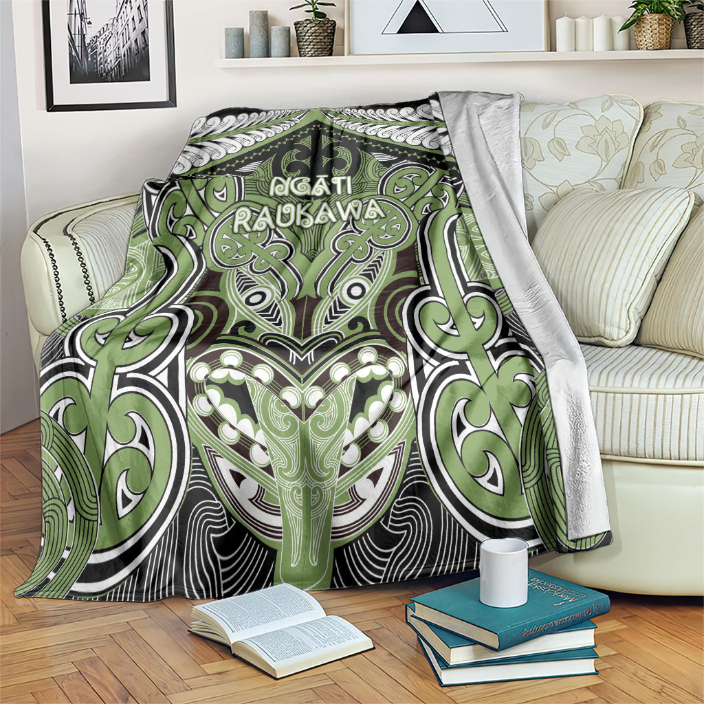Aotearoa Iwi Ngati Raukawa Blanket Maori Kowhaiwhai Pattern LT19 Green - Polynesian Pride