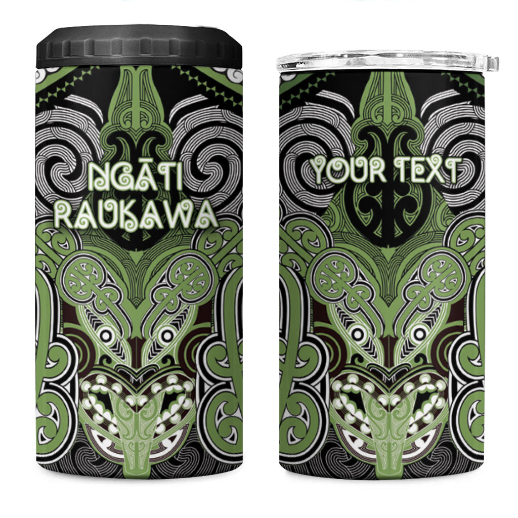 Aotearoa Iwi Ngati Raukawa Personalised 4 in 1 Can Cooler Tumbler Maori Kowhaiwhai Pattern