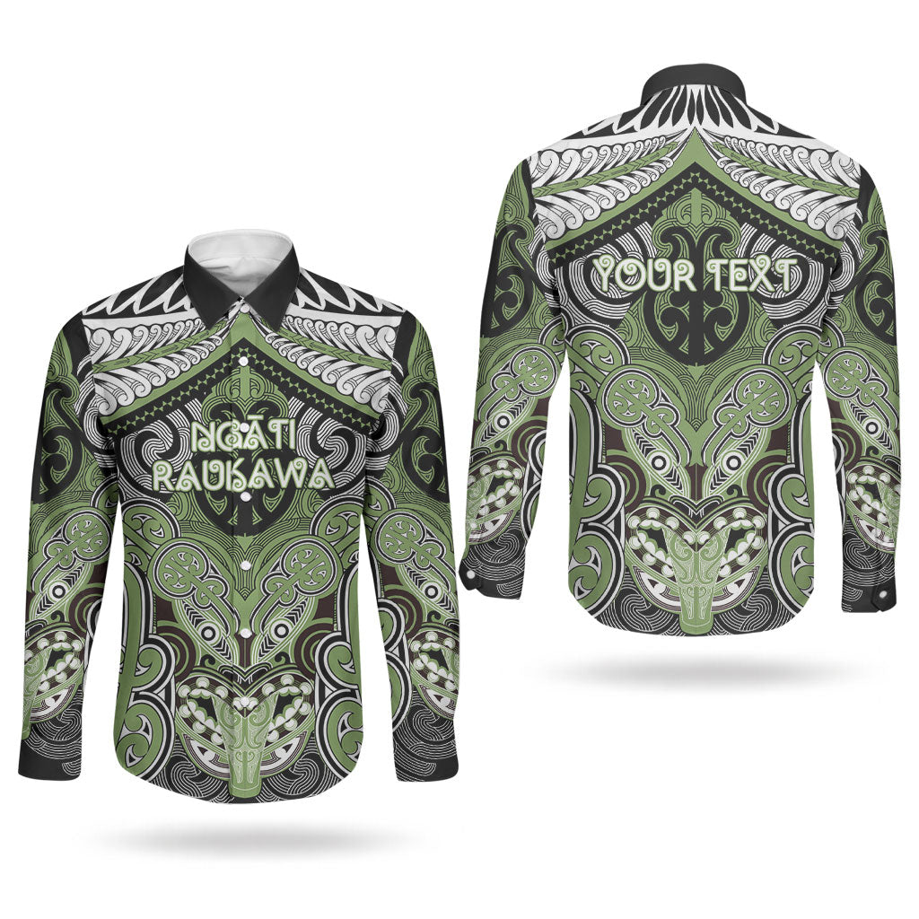 Aotearoa Iwi Ngati Raukawa Personalised Couples Matching Long Sleeve Bodycon Dress and Long Sleeve Button Shirt Maori Kowhaiwhai Pattern