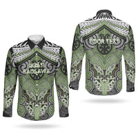 Aotearoa Iwi Ngati Raukawa Personalised Couples Matching Long Sleeve Bodycon Dress and Long Sleeve Button Shirt Maori Kowhaiwhai Pattern