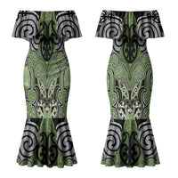 Aotearoa Iwi Ngati Raukawa Personalised Couples Matching Mermaid Dress and Hawaiian Shirt Maori Kowhaiwhai Pattern