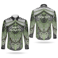 Aotearoa Iwi Ngati Raukawa Personalised Couples Matching Short Sleeve Bodycon Dress and Long Sleeve Button Shirt Maori Kowhaiwhai Pattern