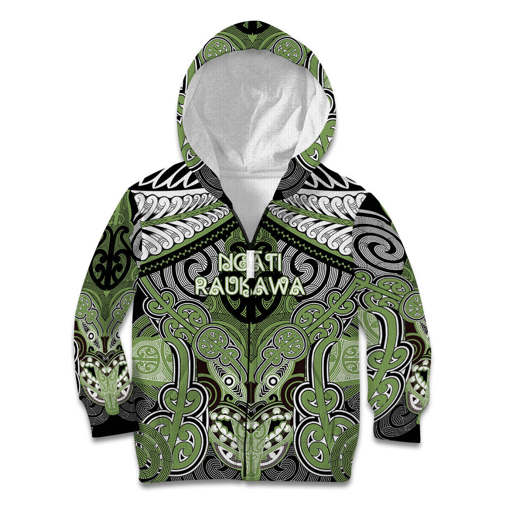 Aotearoa Iwi Ngati Raukawa Personalised Kid Hoodie Maori Kowhaiwhai Pattern