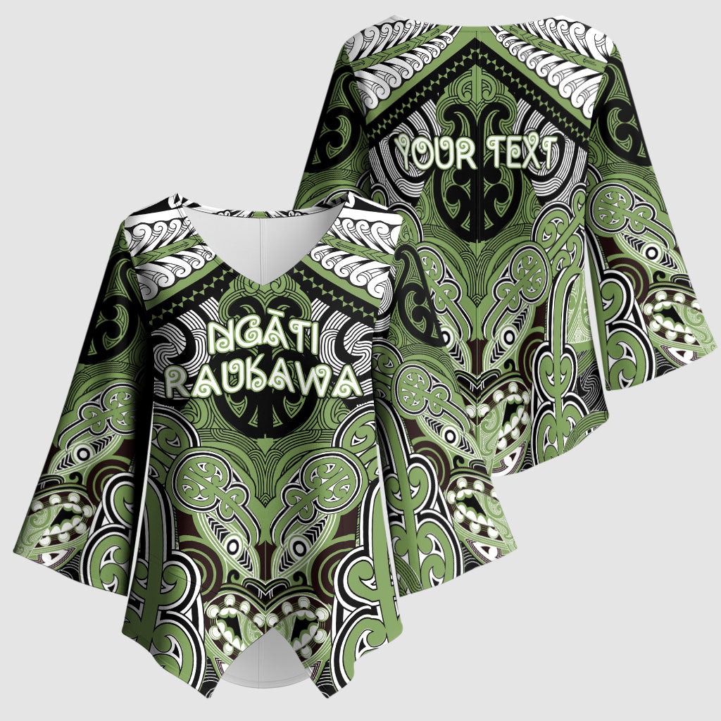 Aotearoa Iwi Ngati Raukawa Personalised Kimono Sleeve Blouse Maori Kowhaiwhai Pattern