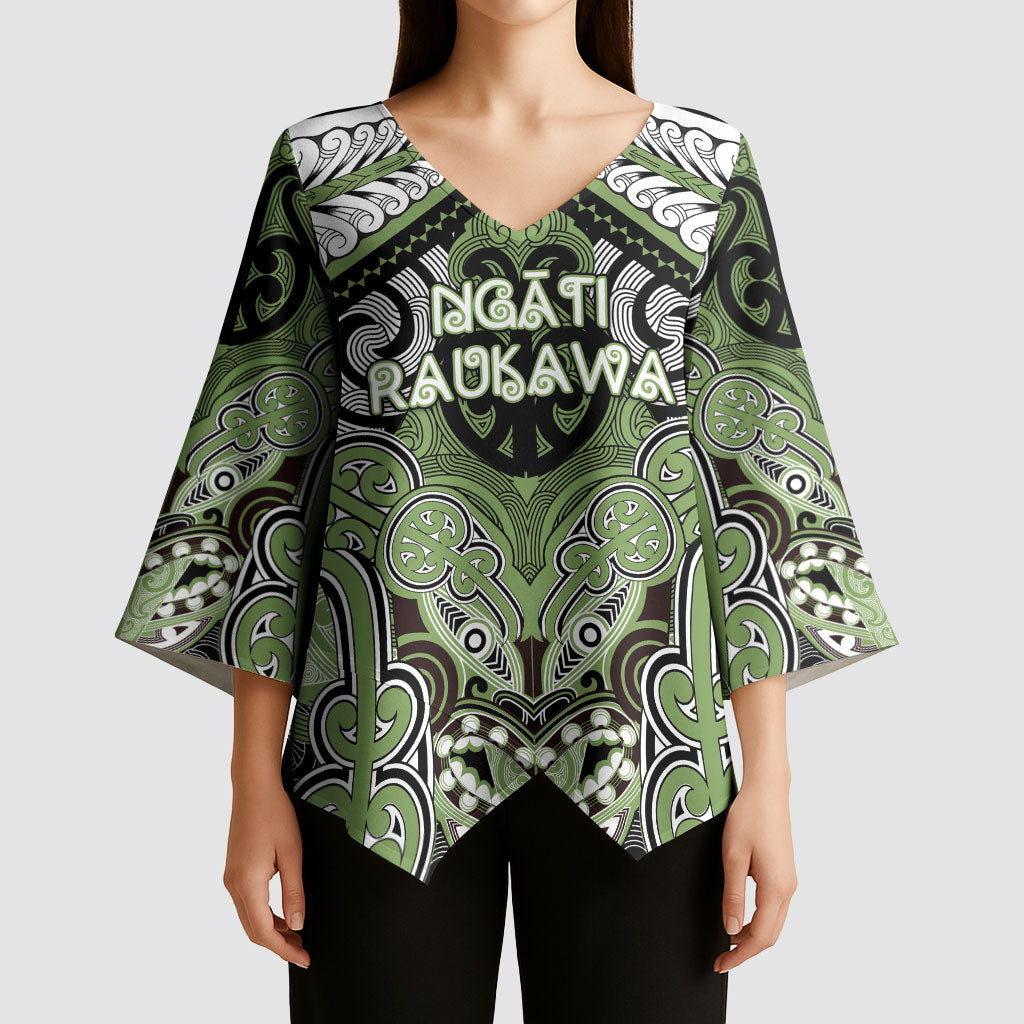 Aotearoa Iwi Ngati Raukawa Personalised Kimono Sleeve Blouse Maori Kowhaiwhai Pattern