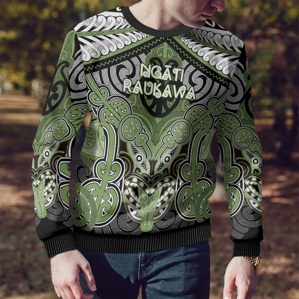 Aotearoa Iwi Ngati Raukawa Personalised Ugly Christmas Sweater Maori Kowhaiwhai Pattern
