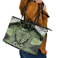 Aotearoa Iwi Ngati Raukawa Leather Tote Bag Maori Kowhaiwhai Pattern