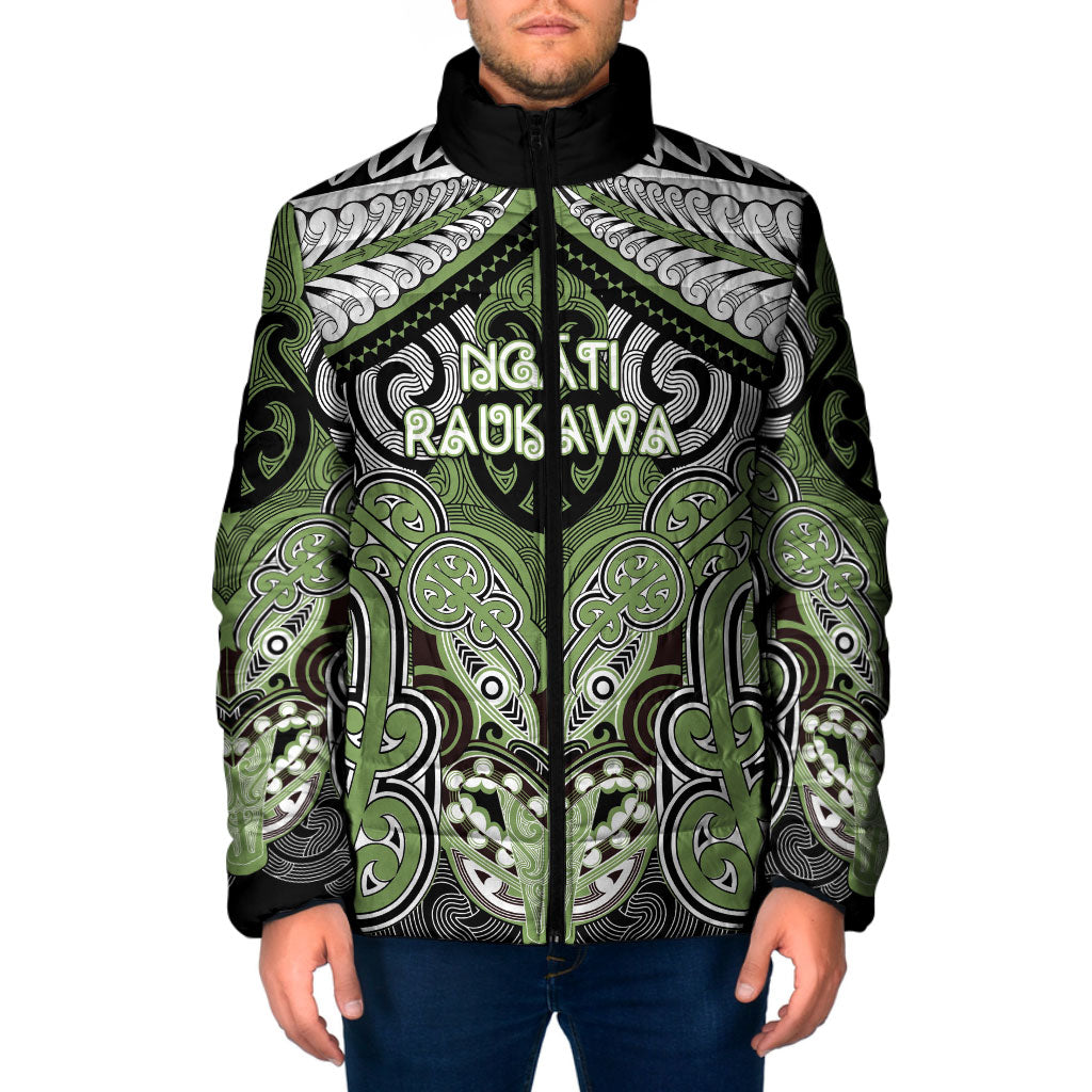 Aotearoa Iwi Ngati Raukawa Personalised Padded Jacket Maori Kowhaiwhai Pattern