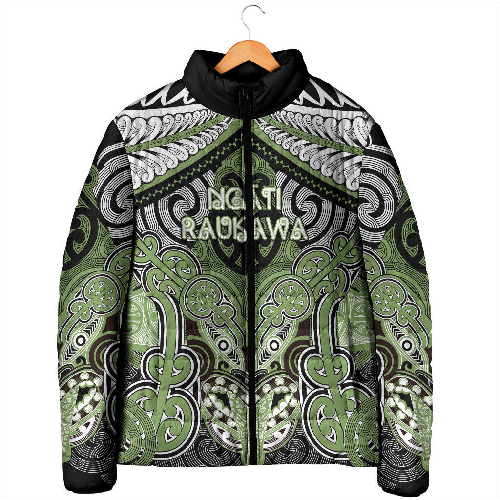 Aotearoa Iwi Ngati Raukawa Personalised Padded Jacket Maori Kowhaiwhai Pattern