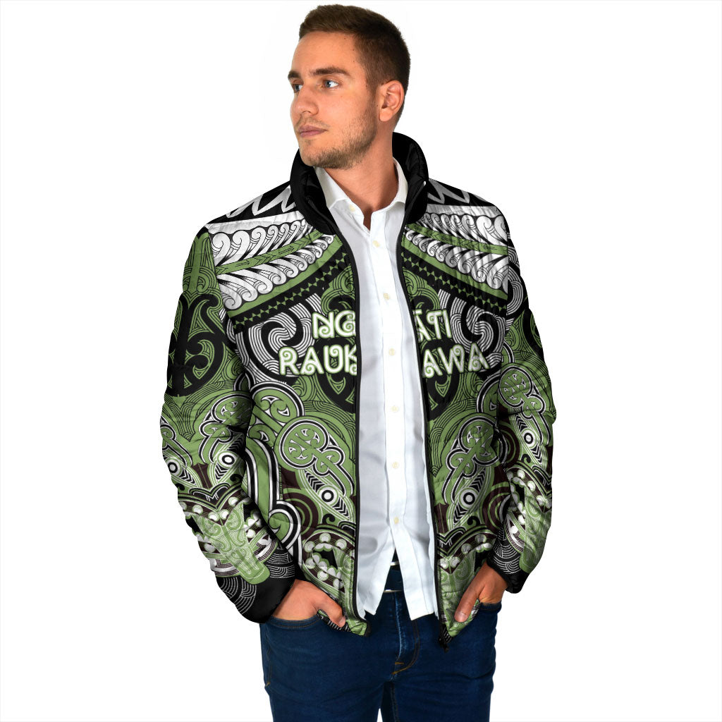 Aotearoa Iwi Ngati Raukawa Personalised Padded Jacket Maori Kowhaiwhai Pattern