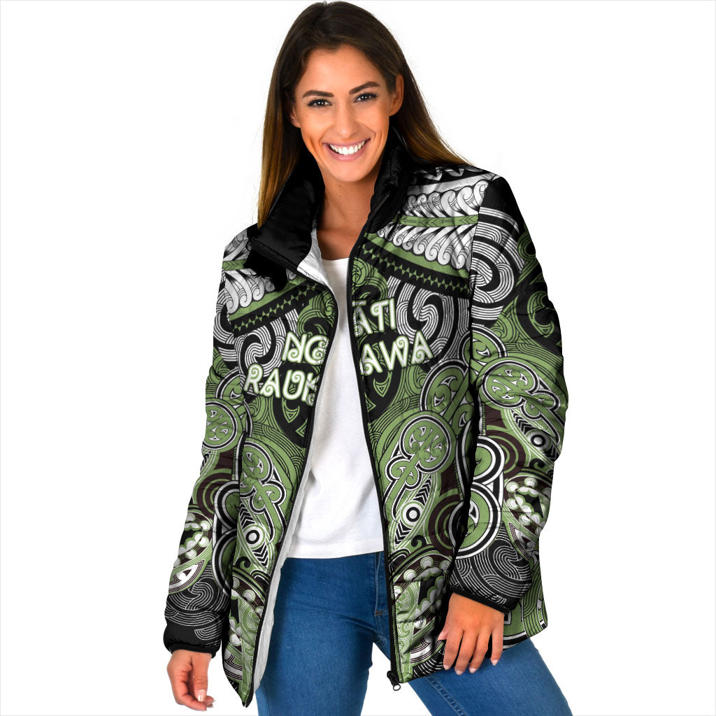 Aotearoa Iwi Ngati Raukawa Personalised Padded Jacket Maori Kowhaiwhai Pattern