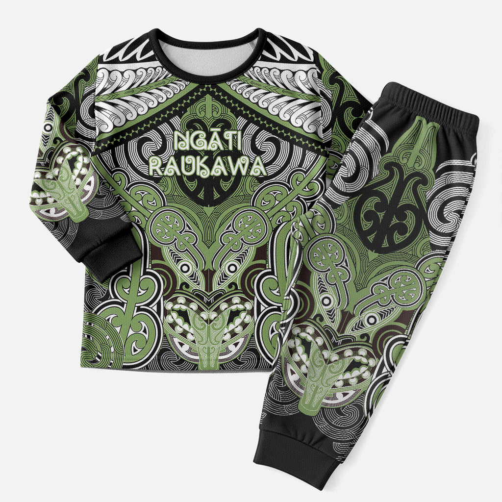 Aotearoa Iwi Ngati Raukawa Personalised Christmas Pajama Set Maori Kowhaiwhai Pattern