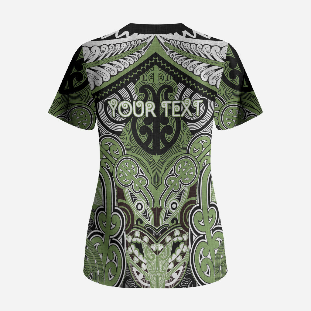 Aotearoa Iwi Ngati Raukawa Personalised Scrub Top Maori Kowhaiwhai Pattern