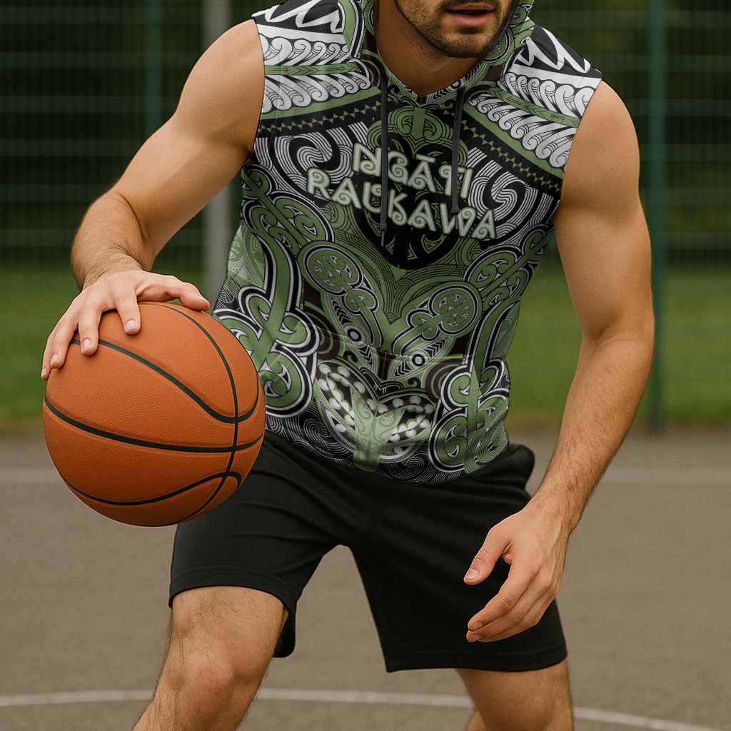 Aotearoa Iwi Ngati Raukawa Personalised Sleeveless Hoodie Maori Kowhaiwhai Pattern