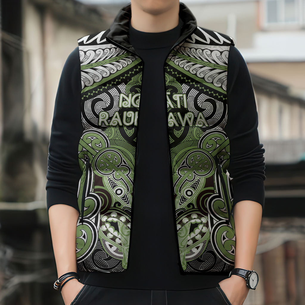 Aotearoa Iwi Ngati Raukawa Personalised Sleeveless Puffer Jacket Maori Kowhaiwhai Pattern